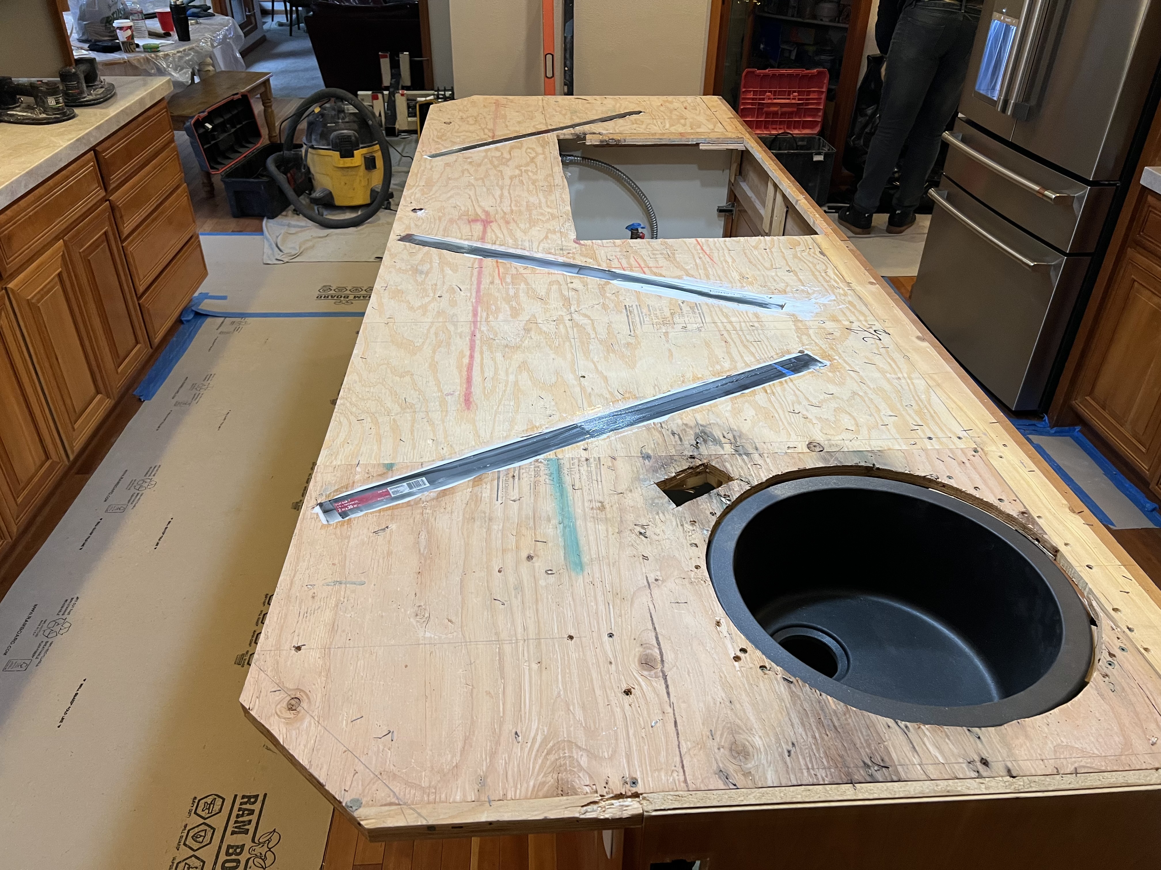 Before — Custom Kitchen Island Installation